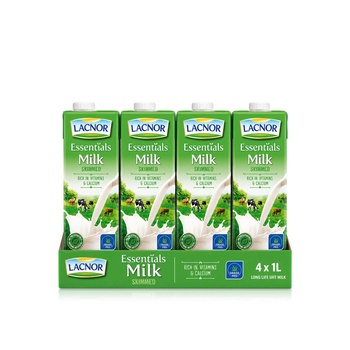Lacnor Milk Skimmed 4 x 1 litre