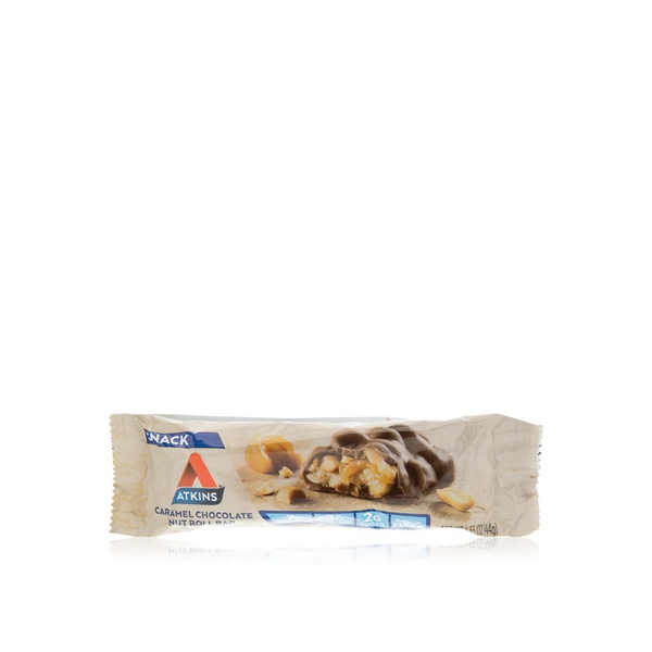 Atkins caramel chocolate nut roll snack bar 44g Spinneys UAE