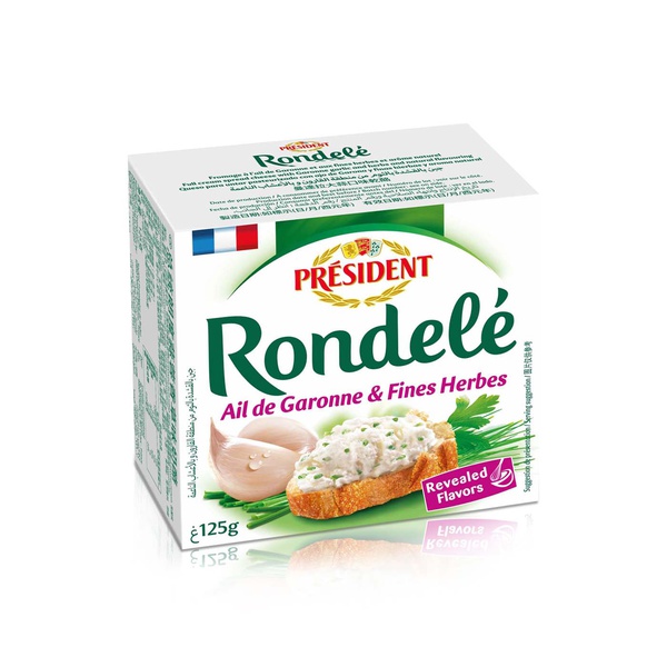 President Rondele Spreadable Cheese with Garlic and Herbs 125g