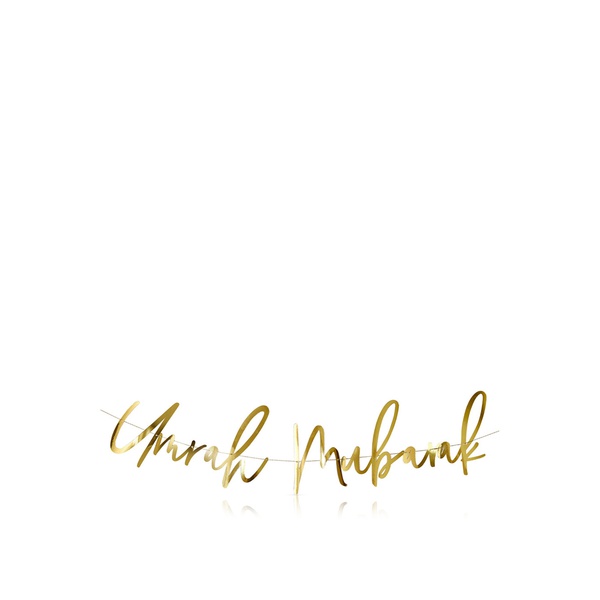 Hootyballoo Umrah Mubarak Banner Gold 2m