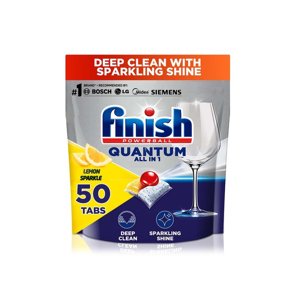 Finish Quantum Lemon Sparkle Scent All in 1 Dishwasher Tablets x 50