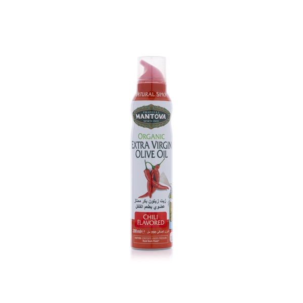 Buy Mantova organic extra virgin olive oil chilli spray 200ml in UAE