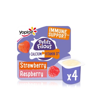 Petits Filous Strawberry and Raspberry Fromage Frais 85g x 4