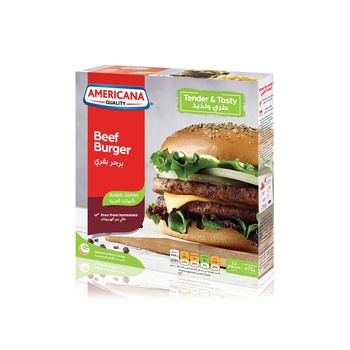 Americana Frozen Beef Burgers with Arabic Spices x 12 672g