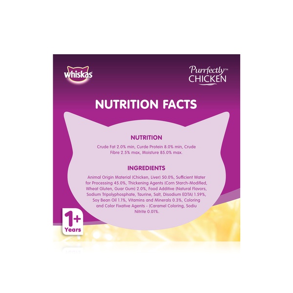 Whiskas purrfectly chicken wet cat food for adults 1 + years chicken