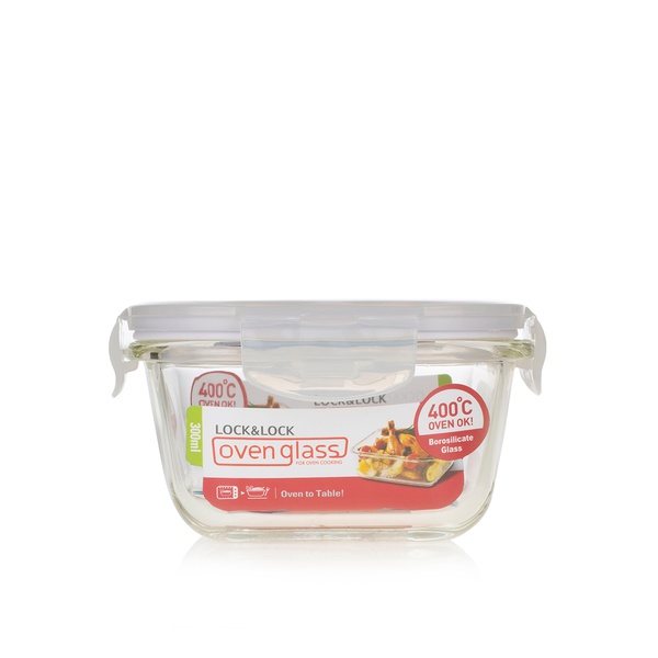 Lock & Lock Heat Resistant Glass Square Container 300ml