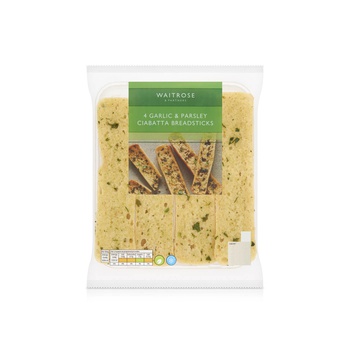 Waitrose Garlic Ciabatta Breadsticks 135g