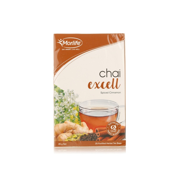 Buy Morlife chai excell spiced cinnamon tea bags 25s in UAE