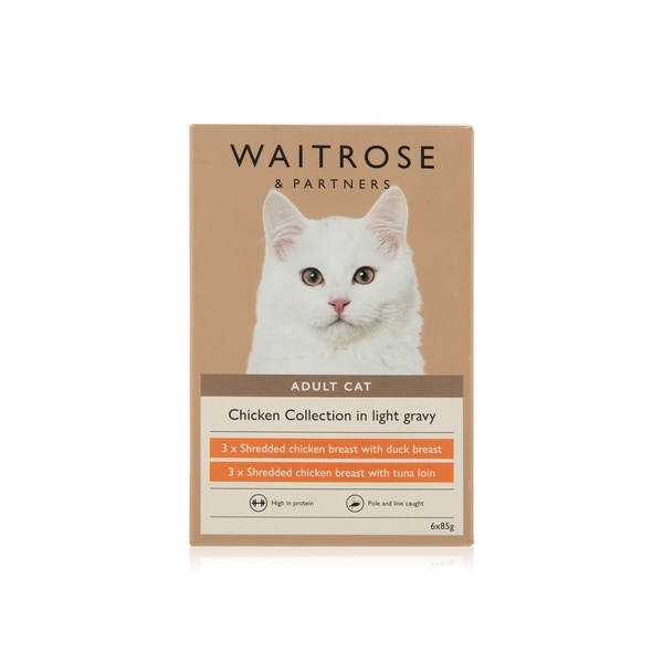 Waitrose Chicken Collection in Gravy Cat Food 6 x 85g