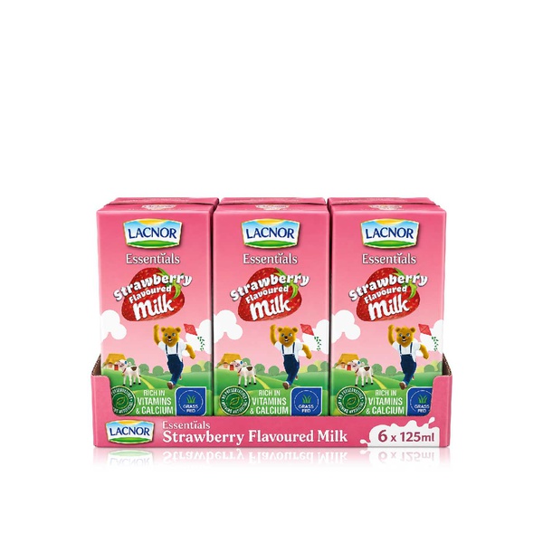 Lacnor Essentials Milk Strawberry 6 x 125 Ml