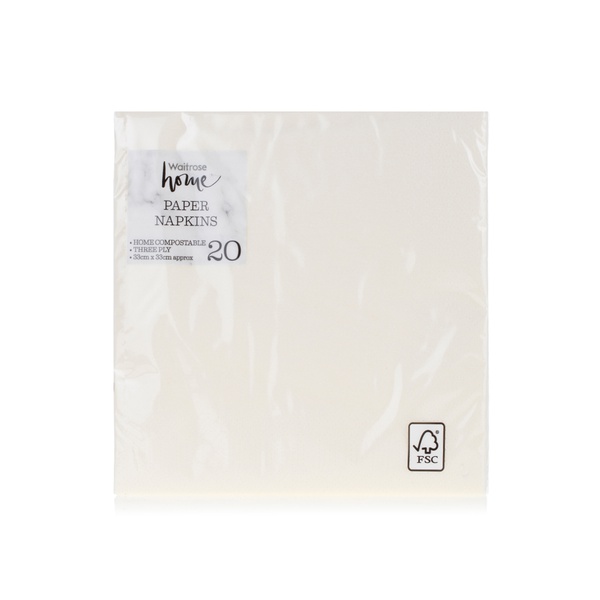 Waitrose Home Cream Napkin x 12