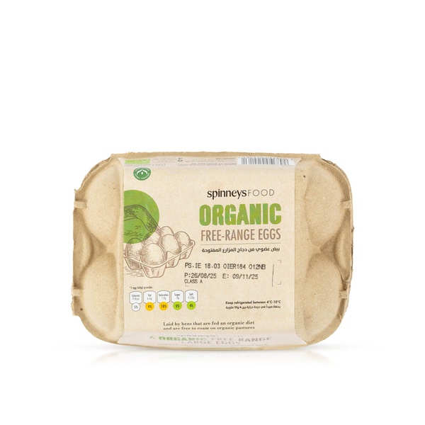 Spinneys Organic Free-Range Eggs 6 Pack