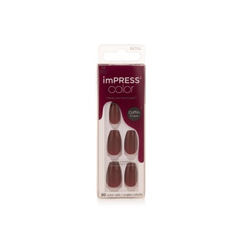 Kiss Impress Press-on Nails Coffin Shape Medium Winery
