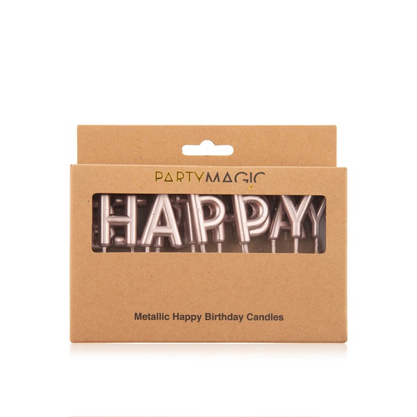 Party Magic Happy Birthday Candle Multicolour Rose Gold