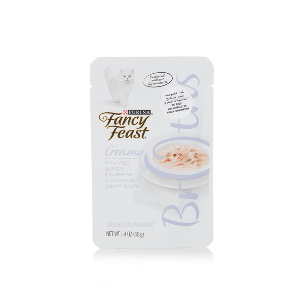 Buy Fancy Feast Broths salmon & white fish 40g in UAE