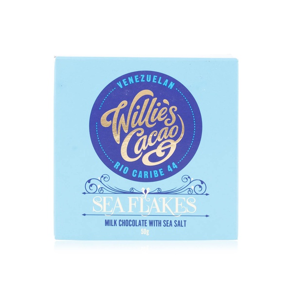 Buy Willies Cacao milk chocolate with sea salt chocolate bar 50g in UAE