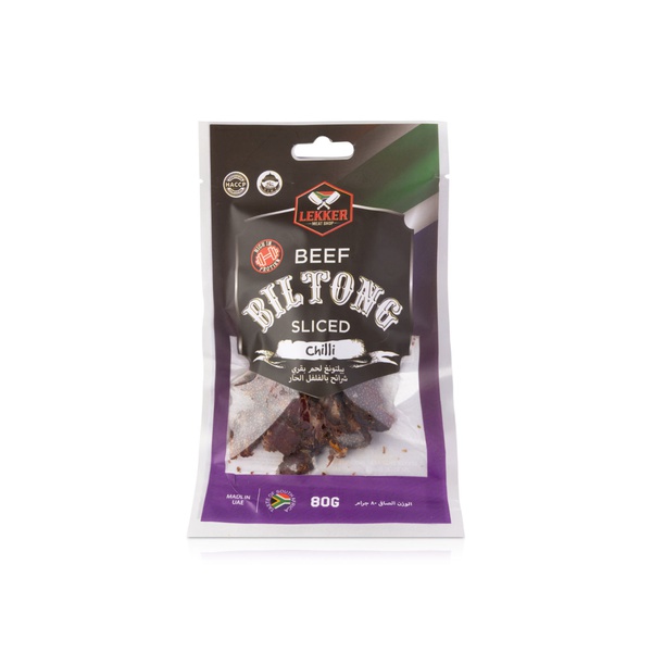 Lekker Beef Biltong Sliced Chilli 80g