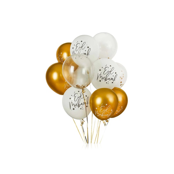 Hootyballoo Eid Mubarak Latex Balloons x 12