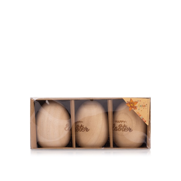 Party Magic Easter Wooden Eggs 9cm 3 Pack