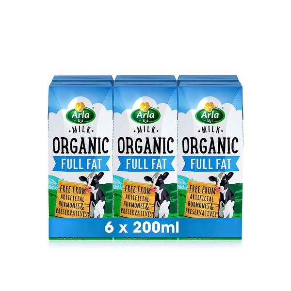 Arla Organic full fat milk 6x200ml