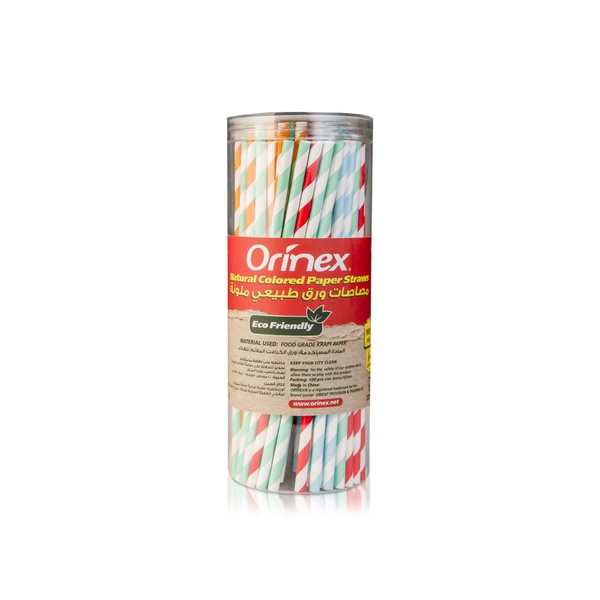 Orinex Kraft Coloured Paper Straws x 100