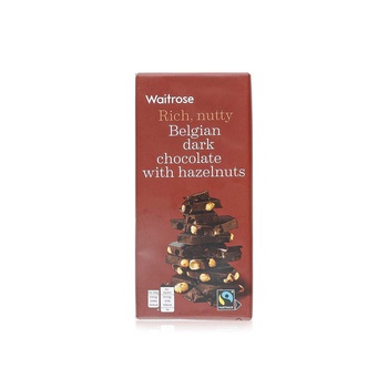Waitrose Belgian Dark Chocolate with Hazelnuts180g