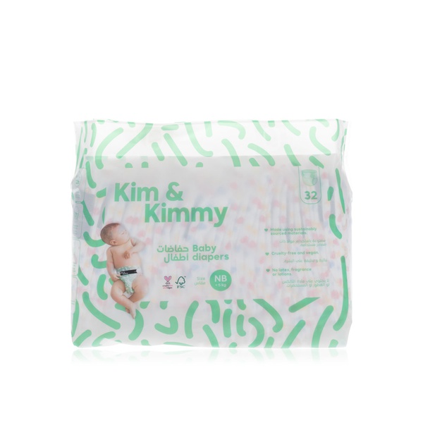 Buy Kim & Kimmy newborn diapers (up to 5kg, qty 32) in UAE