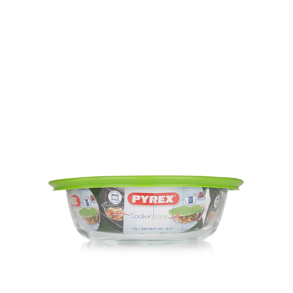 Pyrex Cook and Store Round Dish with Lid 1 litre