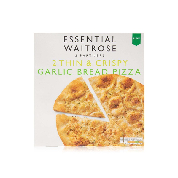 اشتري Essential Frozen 2 Thin and Crispy Garlic Bread Pizza 406g في الامارات