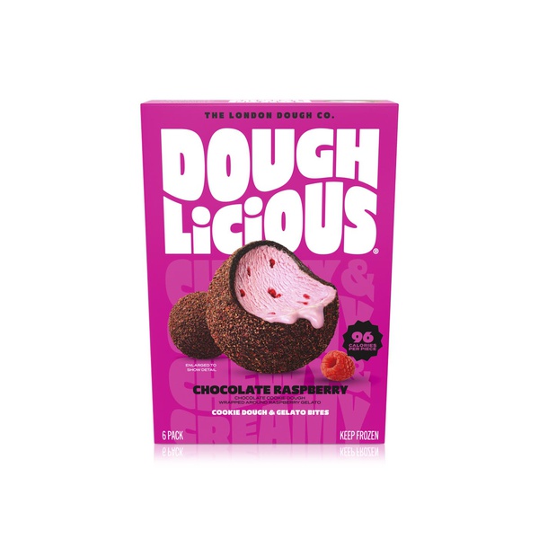 Doughlicious Frozen Chocolate Raspberry Cookie Dough & Gelato Bites 6 x 32g
