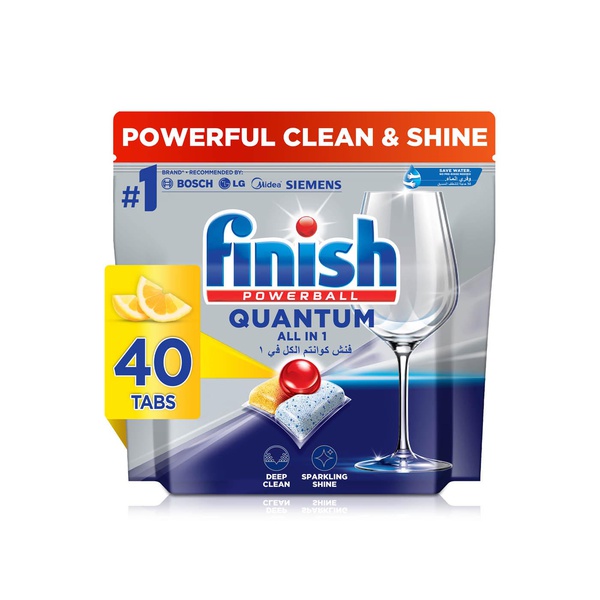 Finish Quantum Lemon Sparkle Scent All in 1 Dishwasher Tablets x 40