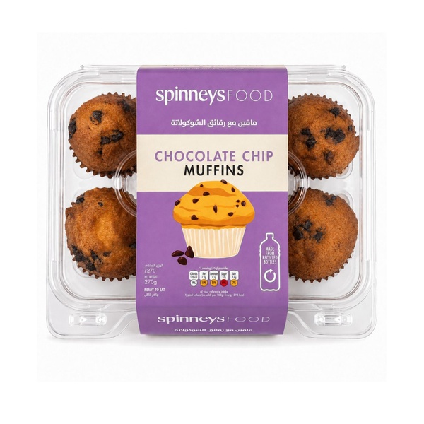 Spinneysfood Chocolate Chip Muffins x 6 270g