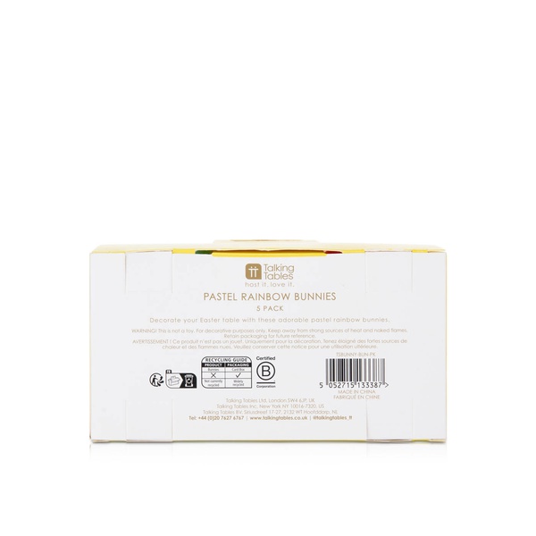 Talking Tables Pastel Rainbow Bunnies x 5