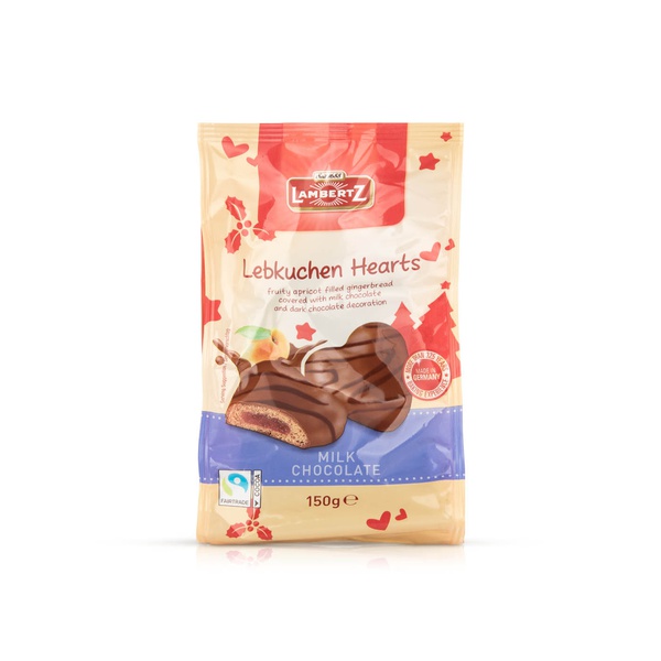 Lambertz Lebkuchen Milk Chocolate Fruit Hearts 150g