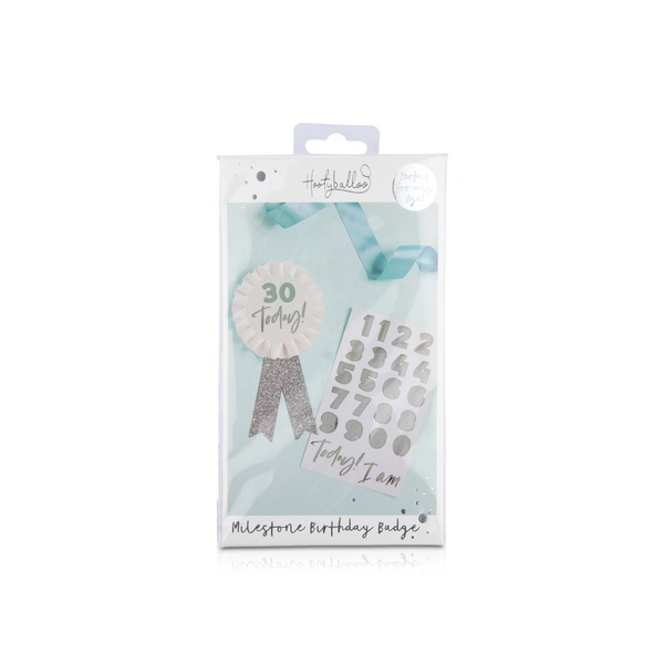 Hootyballoo Milestone Birthday Badge Silver Number 30