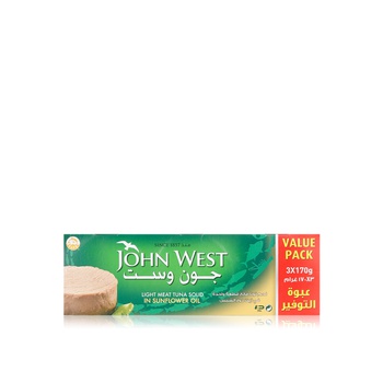 John West Light Meat Tuna Solid in Sunflower Oil 3 x 170g