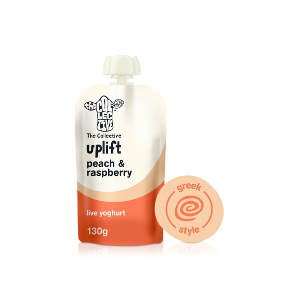 The Collective Dairy Uplift Peach and Raspberry Live Yoghurt Pouch 130g