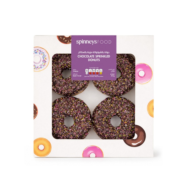 Spinneysfood Chocolate Sprinkled Donuts 75g x 4