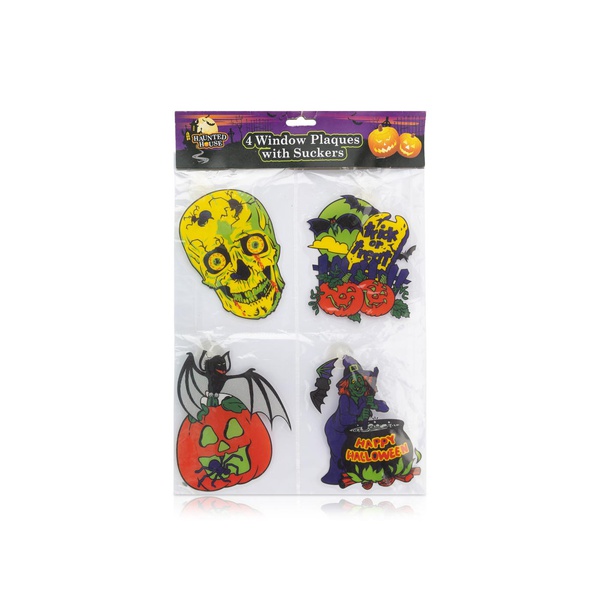 PMS Halloween Clear Window Plaques x 4