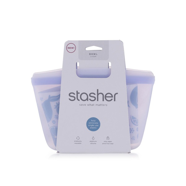 Buy Stasher reusable food storage bowl lavender 2 cups 470ml in UAE