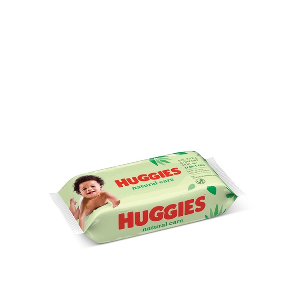 Huggies Natural Care Baby Cleansing Wipes with Aloe Vera 56s