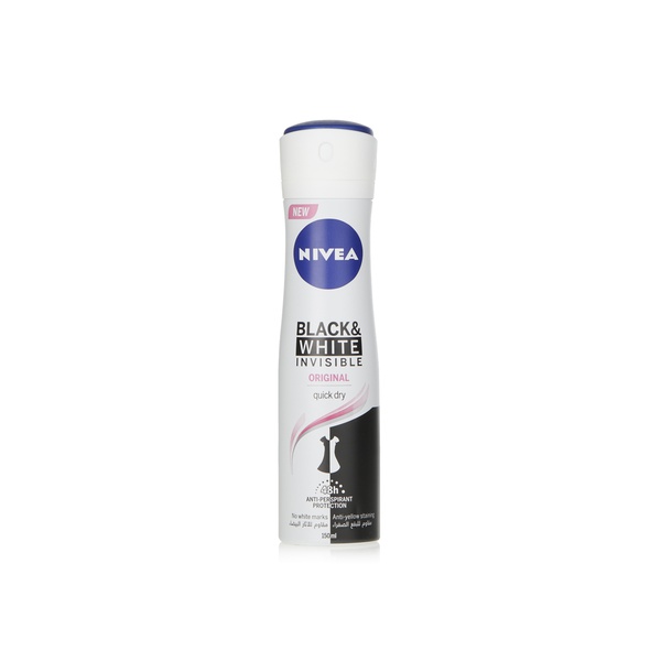 Buy Nivea black & white invisible deodorant spray 150ml in UAE