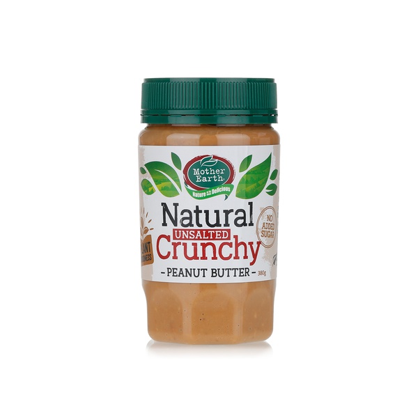 Buy Mother Earth natural unsalted crunchy peanut butter 380g in UAE