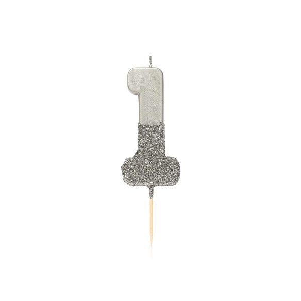 Talking Tables Silver Glitter Candle - 1