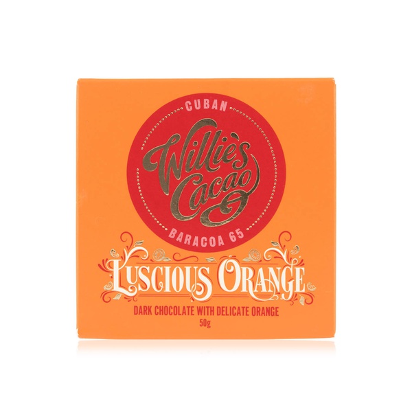 اشتري Willies Cacao luscious orange dark chocolate bar 50g في الامارات
