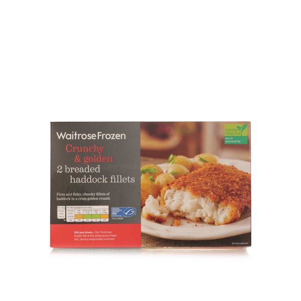 Buy Waitrose Frozen breaded haddock fillets x2 300g in UAE