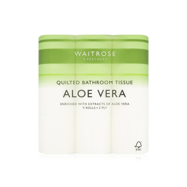 Waitrose Bathroom Tissue with Aloe Vera Extracts 3ply 9pk