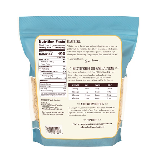 Bob's Red Mill Regular Rolled Oats 907g