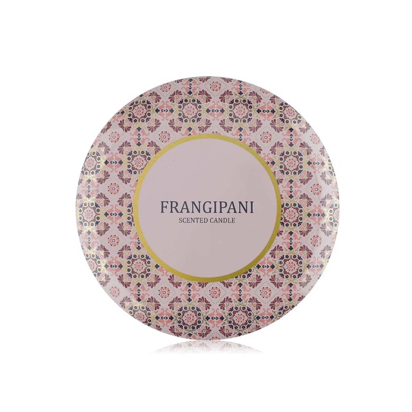 Aura Myst Frangipani Scented Tin Candle