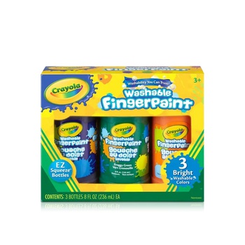 Crayola Washable Fingerpaints Bright x 3 8oz
